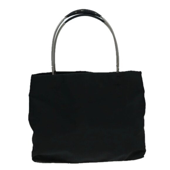 PRADA Hand Bag Nylon Black Silver Auth - Picture 1 of 16